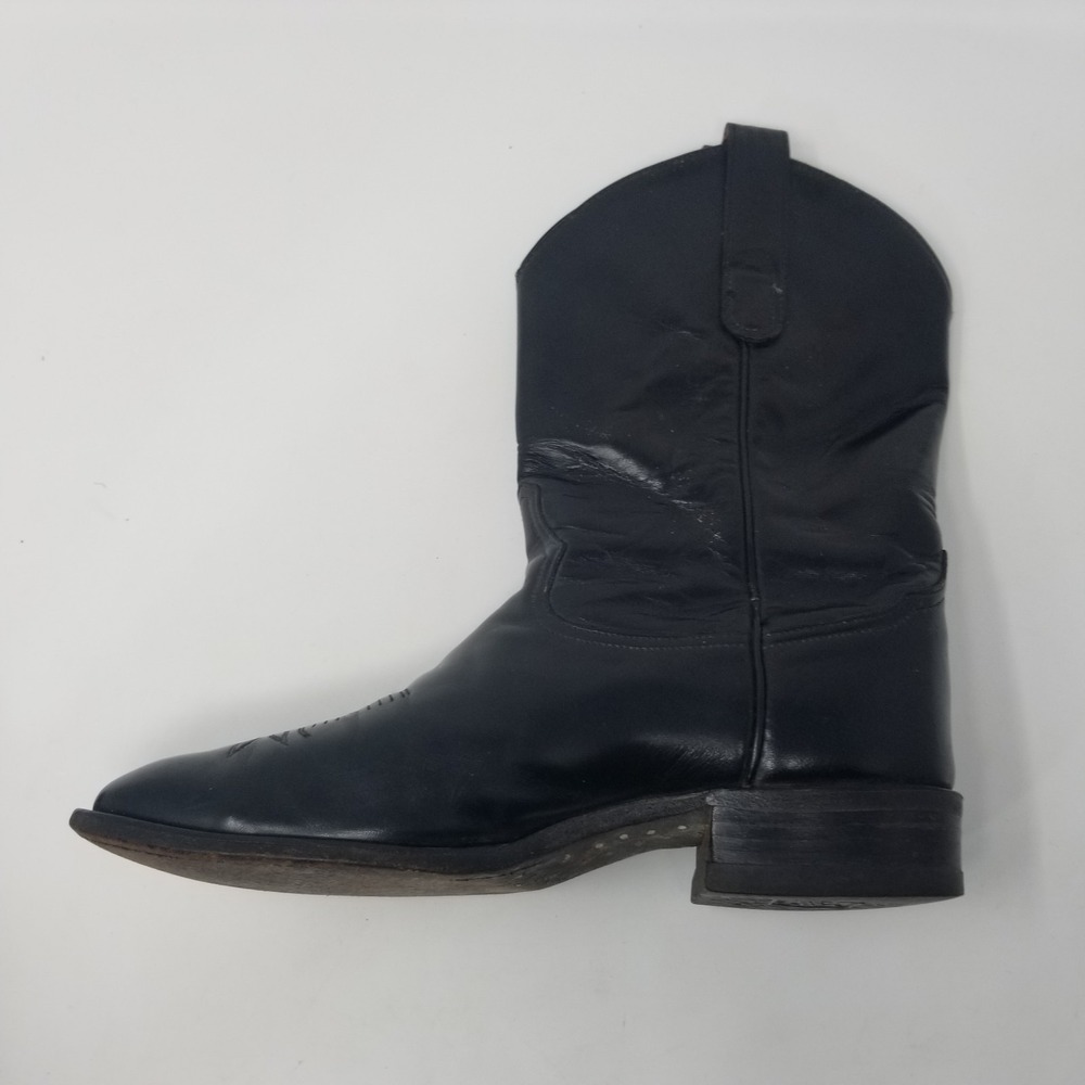 Tony Lama Black Leather Western Roper BOOTS Mens Style 2801 Sz 9 EE WIDE - Picture 9 of 16